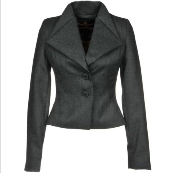 Vivian Westwood Anglomania dark gray wool designer blazer size 40 - Picture 14 of 14